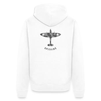 Avion de chasse de Spitfire - Veste à capuche bio Premium Unisexe - blanc - Dos - Thijin (182cm)