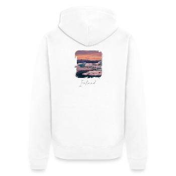 Lagune Islande - Veste à capuche bio Premium Unisexe - blanc - Dos - Thijin (182cm)