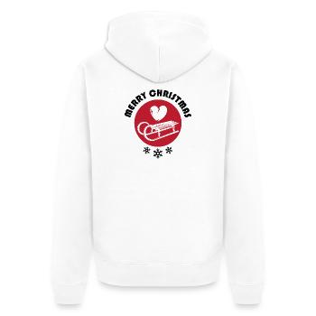merry christmas Schnee Symbol Schlitten Winter - Unisex Premium Bio Zip Hoodie - Weiß - Hinten - Thijin (182cm)