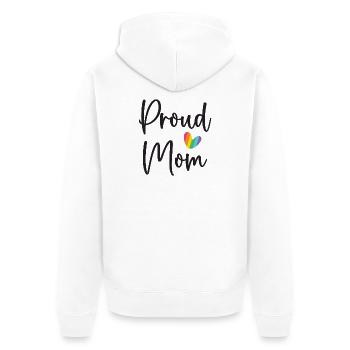 Stolze Mama - Unisex Premium Bio Zip Hoodie - Weiß - Hinten - Thijin (182cm)