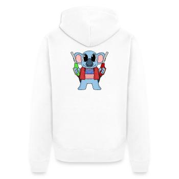 Préposé à la station-service Station d’essence Koala - Veste à capuche bio Premium Unisexe - blanc - Dos - Thijin (182cm)