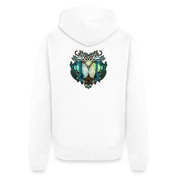 Ornement Art Nouveau en verre transparent - Veste à capuche bio Premium Unisexe - blanc - Dos - Thijin (182cm)