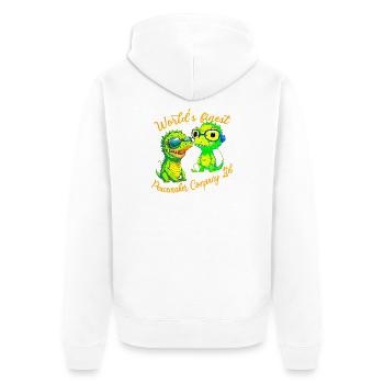 Krokodilbabys stiften Frieden - Unisex Premium Bio Zip Hoodie - Weiß - Hinten - Thijin (182cm)