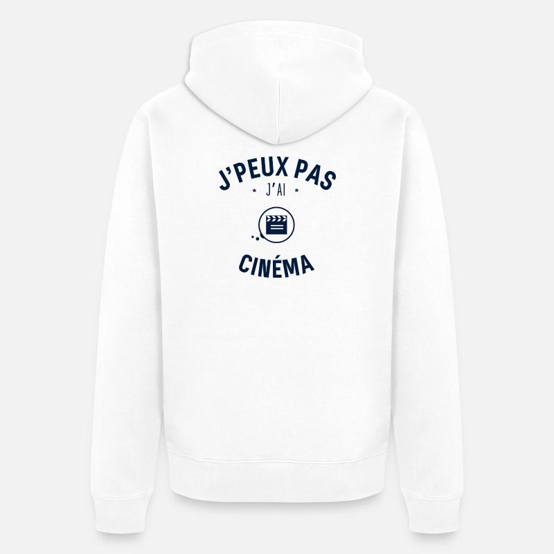 J peux pas j ai Cinéma - Veste à capuche bio Premium Unisexe - blanc