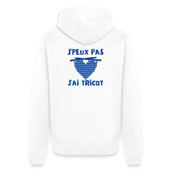 tricot, tricoter, laine - Veste à capuche bio Premium Unisexe - blanc - Dos - Thijin (182cm)