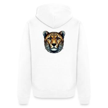 Cheetah - Unisex Premium Organic Zip Hoodie - white - Back - Thijin (182cm)