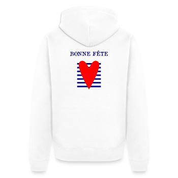 OMA. OMA. MUTTERTAG. ALLES GUTE ZUM GEBURTSTAG MAMI - Unisex Premium Bio Zip Hoodie - Weiß - Hinten - Thijin (182cm)