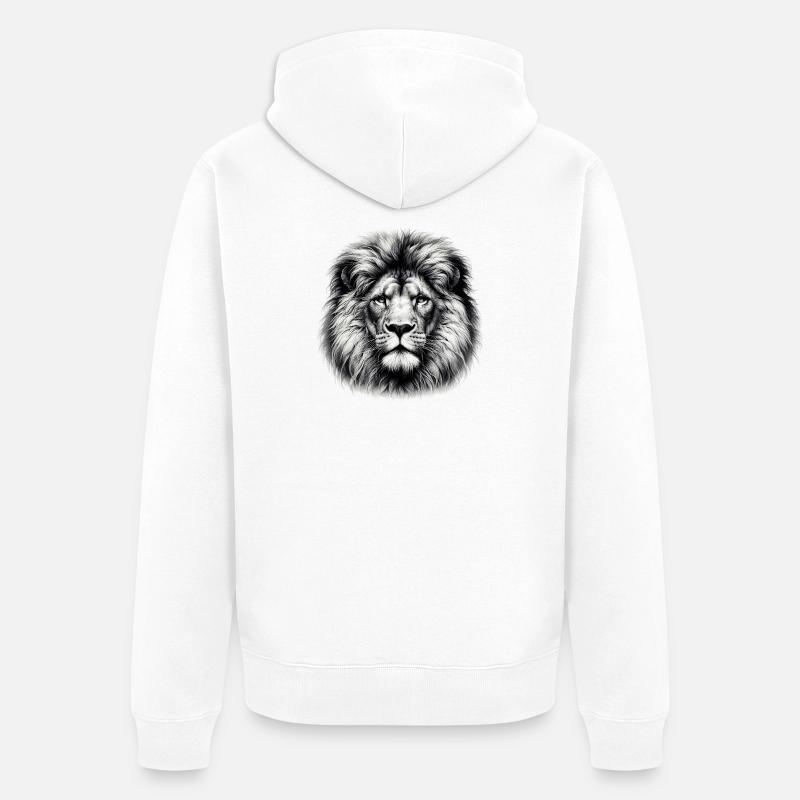 Lion - Veste à capuche bio Premium Unisexe - blanc