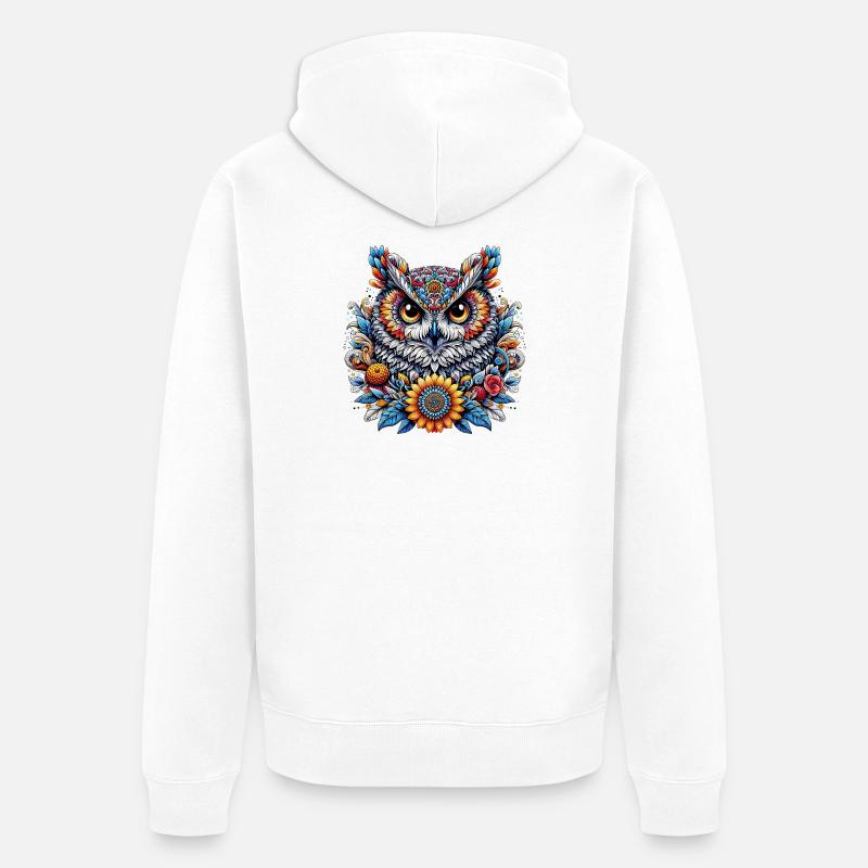 Hibou - Veste à capuche bio Premium Unisexe - blanc