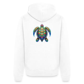 Turtle - Unisex Premium Organic Zip Hoodie - white - Back - Thijin (182cm)