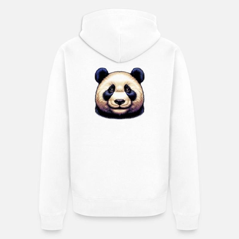 Panda - Veste à capuche bio Premium Unisexe - blanc
