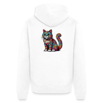 Chat - Veste à capuche bio Premium Unisexe - blanc - Dos - Thijin (182cm)