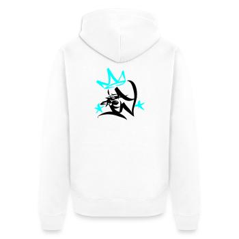 Graffiti Tag JGA Crew King 01 2C - Unisex Premium Bio Zip Hoodie - Weiß - Hinten - Thijin (182cm)