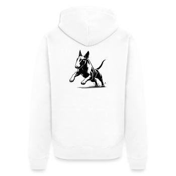 Bull terrier - Unisex Premium Organic Zip Hoodie - white - Back - Thijin (182cm)