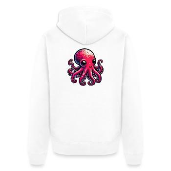 Octopus - Unisex Premium Organic Zip Hoodie - white - Back - Thijin (182cm)