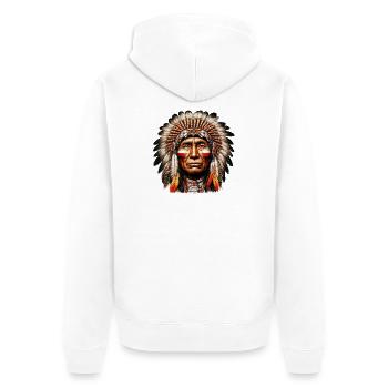 American Indian American - Unisex Premium Organic Zip Hoodie - white - Back - Thijin (182cm)