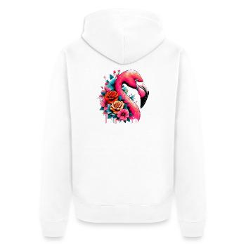 Flamant - Veste à capuche bio Premium Unisexe - blanc - Dos - Thijin (182cm)