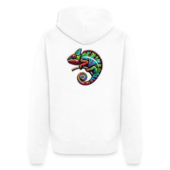 Chameleon - Unisex Premium Organic Zip Hoodie - white - Back - Thijin (182cm)