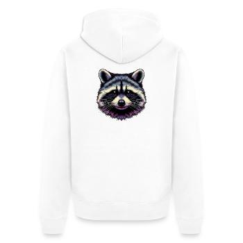 Raccoon - Unisex Premium Organic Zip Hoodie - white - Back - Thijin (182cm)