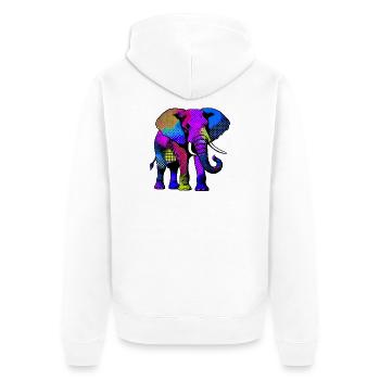 Éléphant - Veste à capuche bio Premium Unisexe - blanc - Dos - Thijin (182cm)