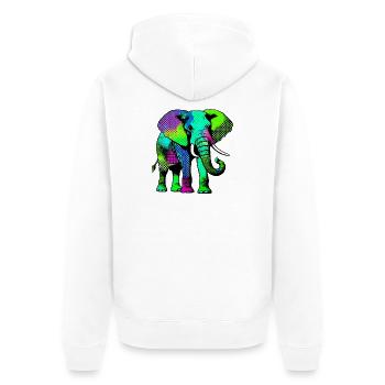 Éléphant - Veste à capuche bio Premium Unisexe - blanc - Dos - Thijin (182cm)