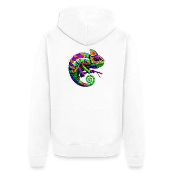Chameleon - Unisex Premium Organic Zip Hoodie - white - Back - Thijin (182cm)
