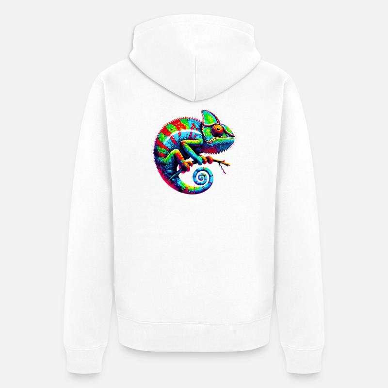 Chamäleon - Unisex Premium Bio Zip Hoodie - Weiß