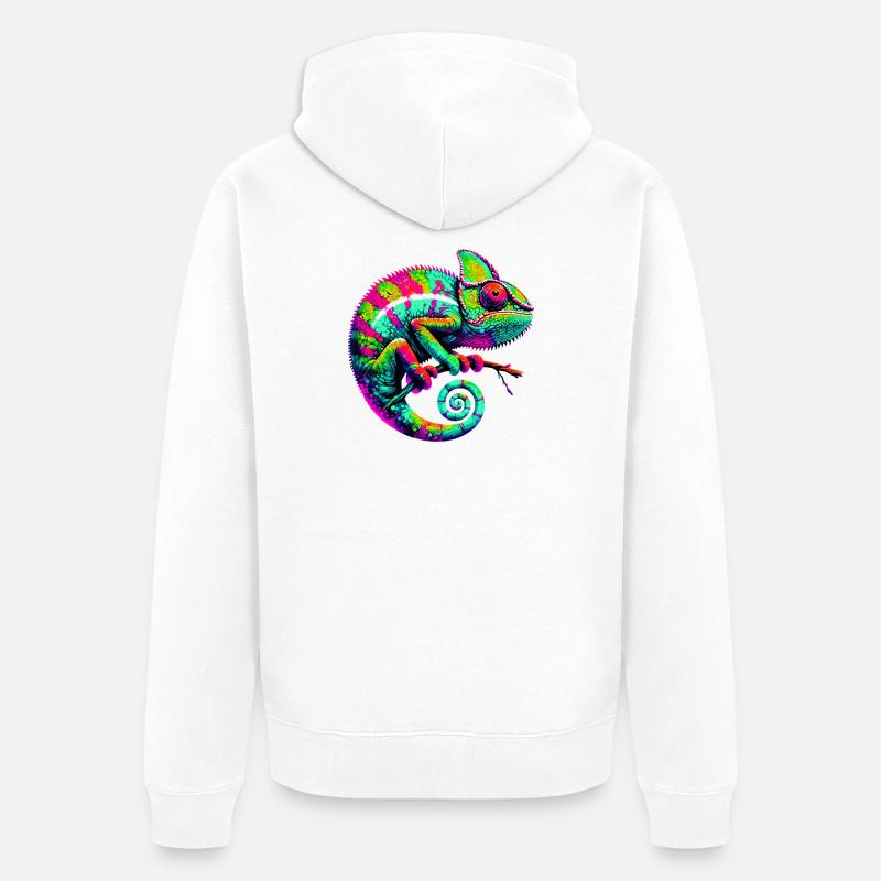 Chamäleon - Unisex Premium Bio Zip Hoodie - Weiß