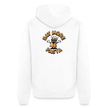 Eat more Pasta Shirt - Unisex Premium Bio Zip Hoodie - Weiß - Hinten - Thijin (182cm)