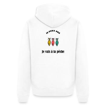 POISSON. POISSON D'AVRIL. VACANCES. ETE. HUMOUR - Veste à capuche bio Premium Unisexe - blanc - Dos - Thijin (182cm)