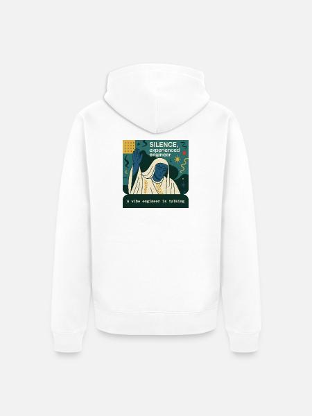 Stille Ingenieurin in Blau - Unisex Premium Bio Zip Hoodie - Weiß