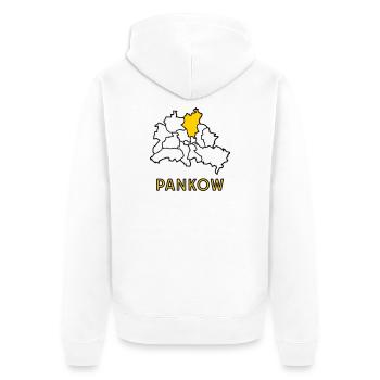 PANKOW, un quartier de Berlin - Veste à capuche bio Premium Unisexe - blanc - Dos - Thijin (182cm)