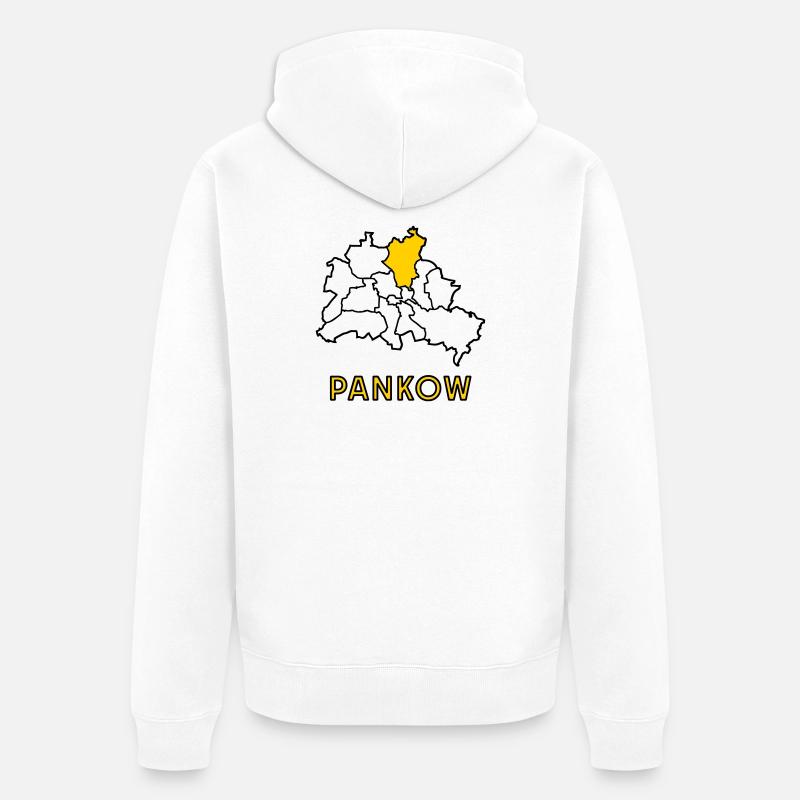PANKOW, un quartier de Berlin - Veste à capuche bio Premium Unisexe - blanc