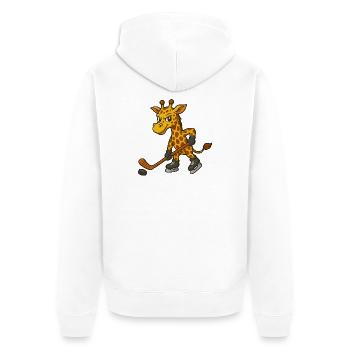 Giraffe Playing Hockey Hockey Man Sportsman Courage - Unisex Premium Organic Zip Hoodie - white - Back - Thijin (182cm)