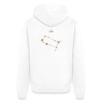 Zwillinge Sternzeichen Sternkonstellation Goldene Töne - Unisex Premium Bio Zip Hoodie - Weiß - Hinten - Thijin (182cm)