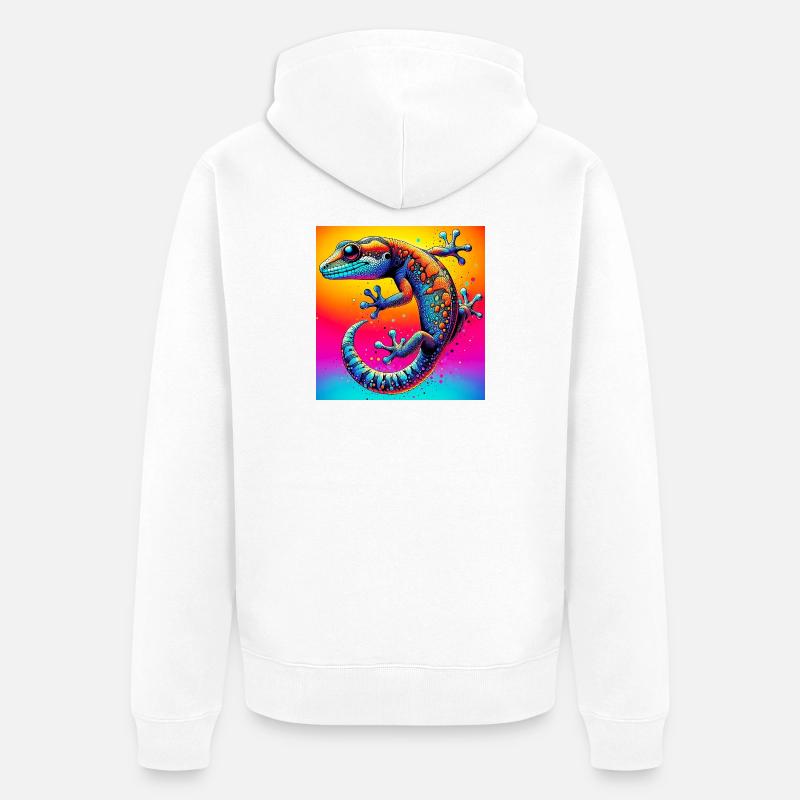 Gecko - Unisex Premium Bio Zip Hoodie - Weiß
