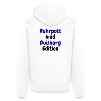 Ruhrpott Kind - Édition Duisbourg - Veste à capuche bio Premium Unisexe - blanc - Dos - Thijin (182cm)