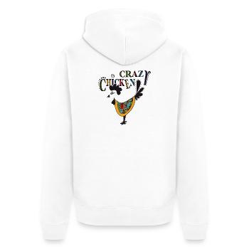 Colorful Chicken with Psychedelic - Crazy Chicken - Unisex Premium Organic Zip Hoodie - white - Back - Thijin (182cm)
