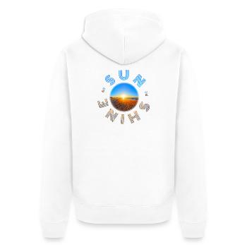Sunset on the Beach Design - Unisex Premium Organic Zip Hoodie - white - Back - Thijin (182cm)