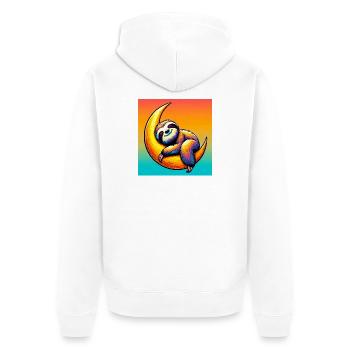 La paresse dort sur la Lune - Veste à capuche bio Premium Unisexe - blanc - Dos - Thijin (182cm)