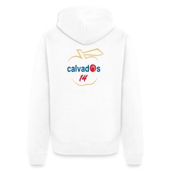 Calvados 14 - Unisex Premium Bio Zip Hoodie - Weiß - Hinten - Thijin (182cm)