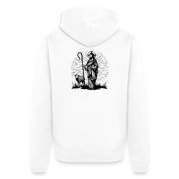 Good Shepherd Illustration - Unisex Premium Organic Zip Hoodie - white - Back - Thijin (182cm)