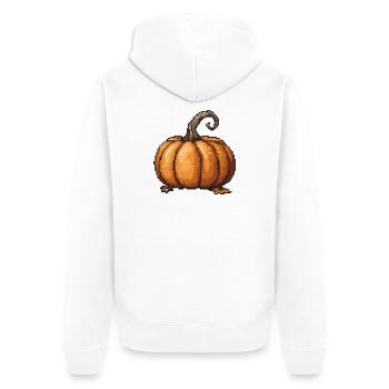 Pixel Pumpkin Retro Halloween - Unisex Premium Organic Zip Hoodie - white - Back - Thijin (182cm)