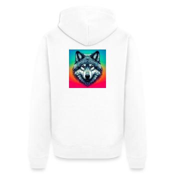 Loup - Veste à capuche bio Premium Unisexe - blanc - Dos - Thijin (182cm)