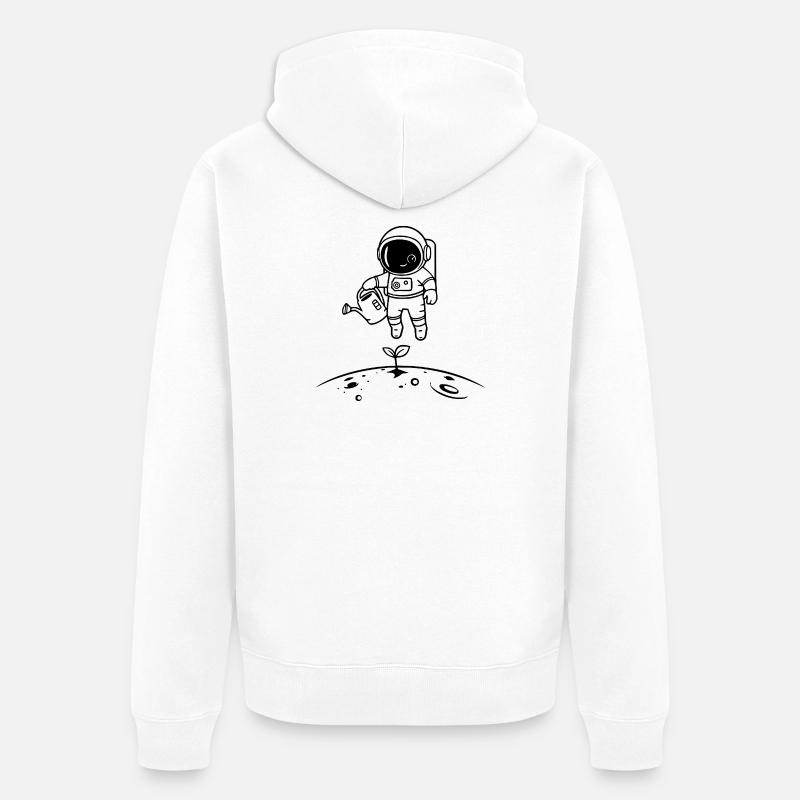 Jardinage d'astronautes Jardin d'art spatial - Veste à capuche bio Premium Unisexe - blanc
