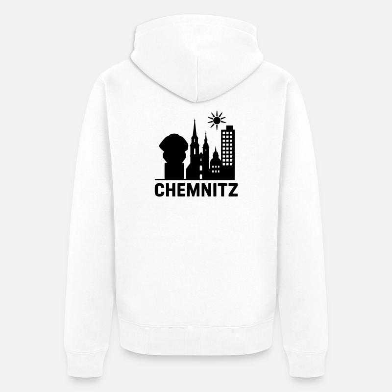Silhouette de l’emprise de Chemnitz - Veste à capuche bio Premium Unisexe - blanc