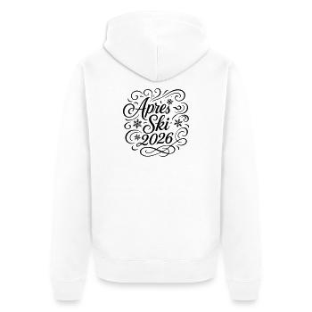 Apres Ski 2026 Party - Unisex Premium Bio Zip Hoodie - Weiß - Hinten - Thijin (182cm)