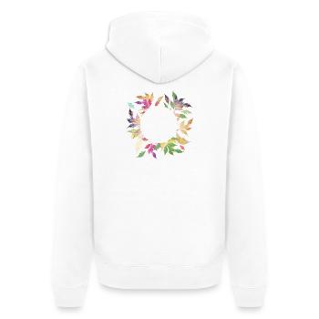 Imaginative leaf frame – delicately shimmering - Unisex Premium Organic Zip Hoodie - white - Back - Thijin (182cm)