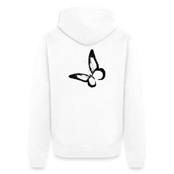 NEW -- Beauty, Change, And Joy:  The Butterfly. - Unisex Premium Organic Zip Hoodie - white - Back - Thijin (182cm)