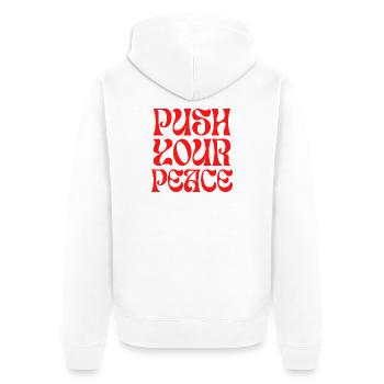 Poussez votre paix Peacezeichen Frieden - Veste à capuche bio Premium Unisexe - blanc - Dos - Thijin (182cm)